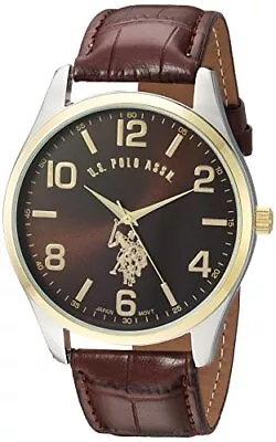 U.S. Polo Assn. Classic Men's USC50225 Watch With Brown Faux-Leather Strap • $31.24