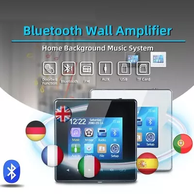 Bluetooth Wall Amplifier USB TF Music Panel PA Touch Screen Stereo Home Audio • $86.02