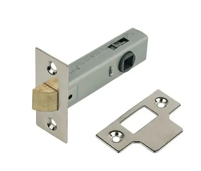 CHROME MORTICE TUBULAR LATCH 3  75mm FIRE RATED Internal Door Catch Handle UK • £5.51