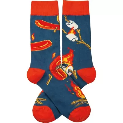 Hot Dogs & Marshmallows Unisex Fun Socks • $10.95