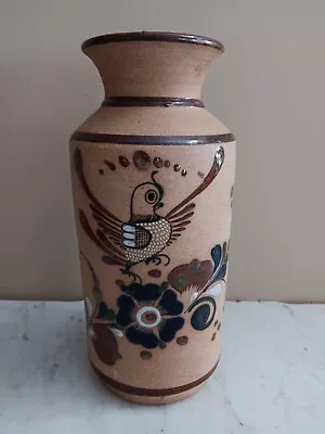 Vtg Talavera Pottery Mexican Folk Art Handpainted Terra Cotta Vase • $19.50