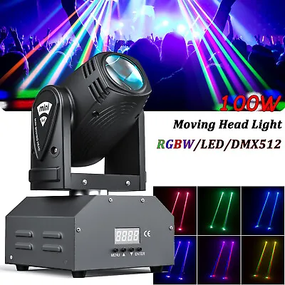 100W RGBW 4 In 1Mini LED Moving Head Light DMX512 Stage Beam Party Home DJ Light • $64.99