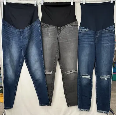 Lot Of 3 Maternity Pants Jeggings - Isabel Size 4 - Joes W 27 - Blue/Black Jeans • $27.95