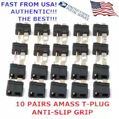 10 Pair. T-Plug Male & Female With Anti-slip Grip Deans Style - RC LiPo Battery • $7.95