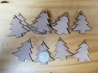 Christmas TREES Hanging Craft Shapes Blanks Decoration Diy MDF  • £2.99