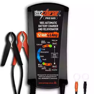 OzCharge OC-PRO600 12 Volt 6 Amp Battery Charger And Maintainer • $249.99