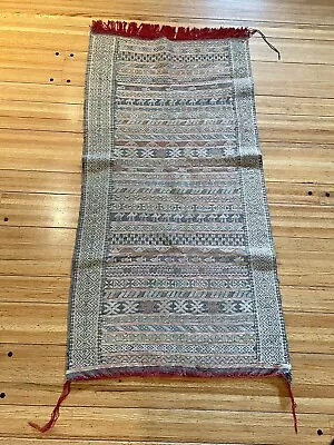 Vintage Kilim Area Rug Moroccan Handmade Flat Weave Wool Carpet  Berber • $125