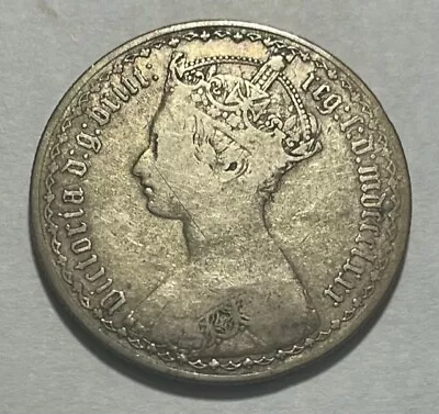 GREAT BRITAIN - Queen Victoria - Gothic Silver Florin - 1880 - KM-746.4 • $25