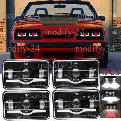 4PCS 4x6 Inch LED Headlights Fit Ford Mustang 1979 1980 1981 1982 1983 1984-1986 • $63.34