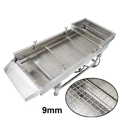 Single Layer Linear Vibrating Screen Sieve 9mm Square Holes Shaker Sifter 80W • $569.05