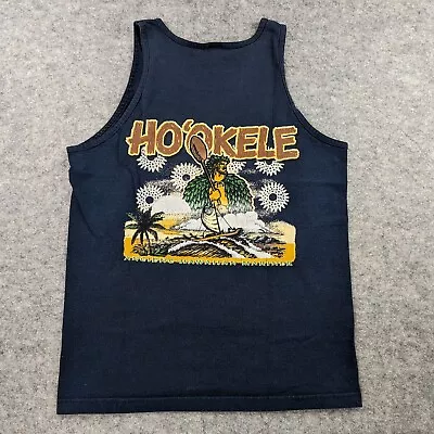 Vintage 90s Ho'okele Tank Top Mens Medium Blue Ancient Hawaiian Mariner Shirt • $59.98