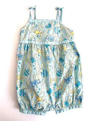 Vintage Gymboree 2004 SPLASH Summer Blue Deep Sea Ocean Bubble Romper 12-18 M • $21