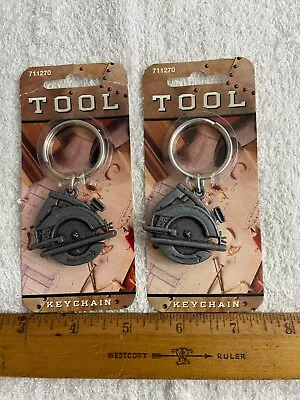 LOT OF 2 Circular Saw Tool Keychain Key Chain Ring Hillman Gift Dad 711270 • $5.09