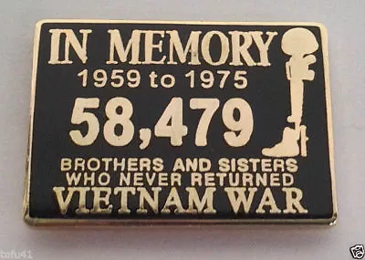 IN MEMORY OF THE VIETNAM WAR 1959-1975 (1 ) Military Hat Pin P15843 EE • $9.88