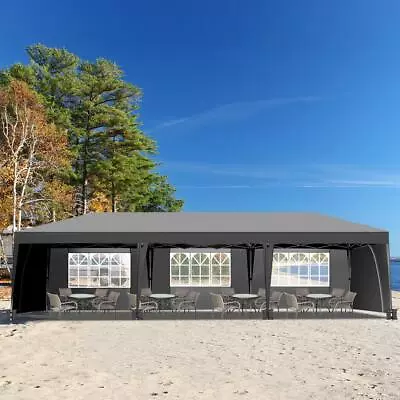 10'x 30' Canopy Gazebo Easy Pop Up Waterproof Tent With 8 Pack Sandbag & Wheels • $249.98