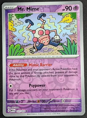 Mr. Mime Reverse Holo NM 122/165 Scarlet & Violet 151 Pokemon Card • $1.49