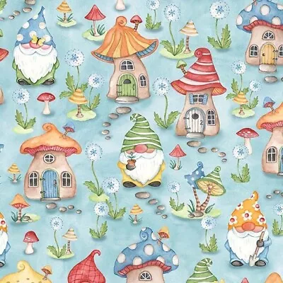 Fat Quarter Michael Miller Gnome Sweet Home Mushroom Plants 100% Cotton Fabric • £5.40