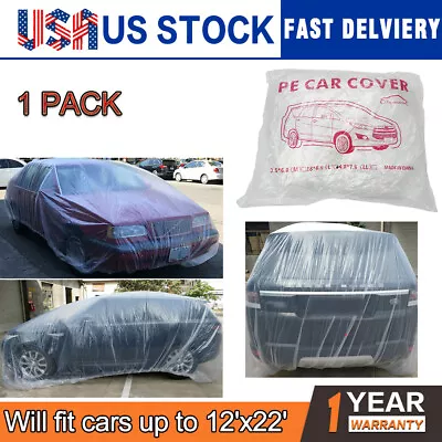 Clear Plastic Temporary Universal Disposable Car Cover Rain Dust Garage Cover • $7.90