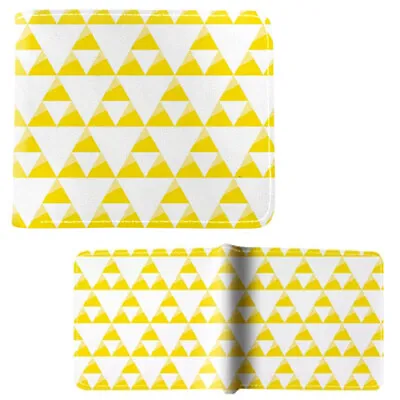 TRIFORCE WHITE PATTERN The Legend Of Zelda 4 In. Bi Fold Wallet (Golden Power) • $11.20