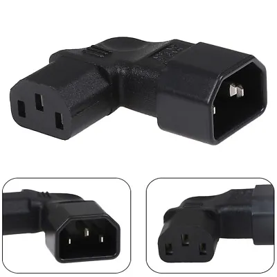 90 Degree Left Angle IEC Adapter Plug IEC 320 C14 To C13 LCD Tv Wall Moun Sq@W_ • $8.63