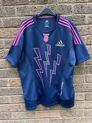 £34.99 • Buy Stade Francais Paris Adidas Blue Pink Lightning Home 2011/12 Rugby Shirt XXL 2XL