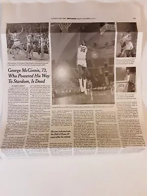 George McGinnis NY Times Obituary - Philadelphia 76ers & Indiana Pacers - ABA • $7