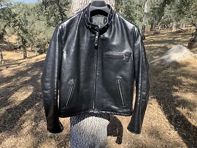 $600 • Buy Mens 46 SCHOTT 641HH PERFECTO BLK Horsehide Leather Cafe Racer Motorcycle Jacket