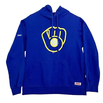 Milwaukee Brewers Hoodie Sweatshirt Adult Medium Blue Hooded Sweatshirt Stitches • $27.99