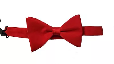 Zara Silk Bow Tie Red Pre-Tied Adjustable Men's • $19.99