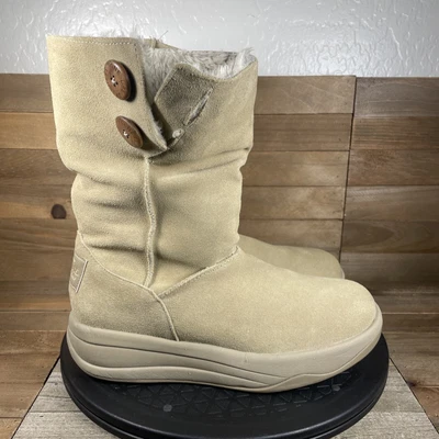 $36.99 • Buy Skechers Shape Ups, Tone Ups Women's 7 Beige Suede Leather Walking Rocker Boots