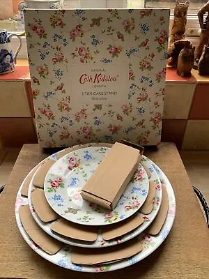 £22.99 • Buy Cath Kidston 3 Tier Cake Stand Bird White Floral BNIB Afternoon Tea Party Boxed