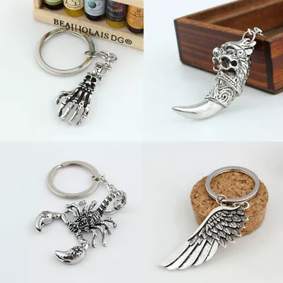 £2.99 • Buy Metal Fantasy Skeleton Skull Keyring Silver Cool Key Chain Gift Keyfob Present