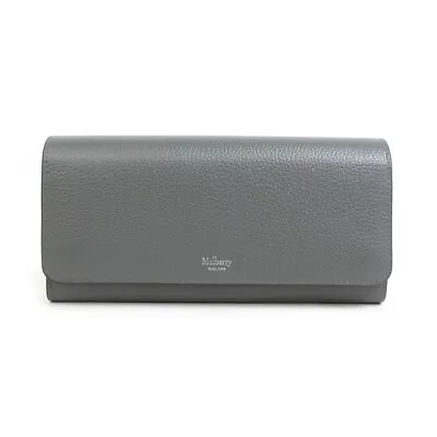 Auth Mulberry Bifold Long Wallet Gray Leather - H30214g • $147