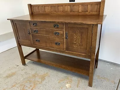 STICKLEY Mission Oak Sideboard Vintage Buffet Cabinet • $1800