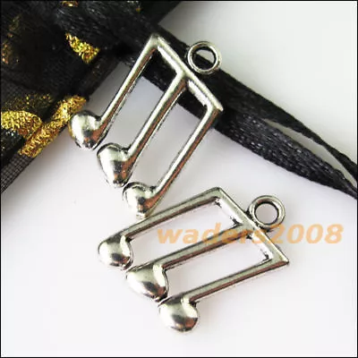 MIXED SET - 8 New MUSIC NOTES Charms Tibetan Silver Alloy TWO EACH Free Ship! • $3.50