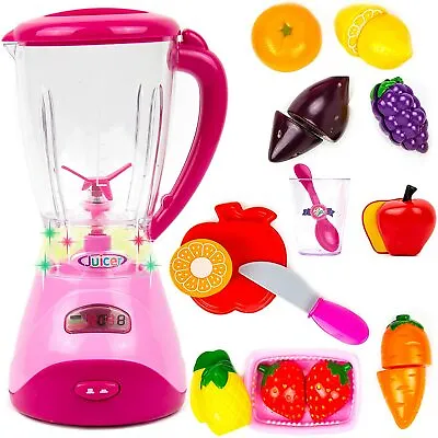 Realistic Blender Kitchen Appliance Toy Set For Kids With Lights Music - 13 Pcs • $39.95