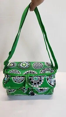 Vera Bradley CUPCAKES GREEN Cooler SMALL Mini TOTE Lunch Box W/ Zip Lid VGUC • $13