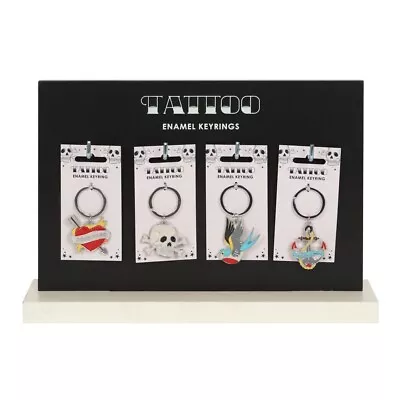 £3.95 • Buy Tattoo Enamel Keyring Skull Heart Anchor Swallow Choice Of 4 New