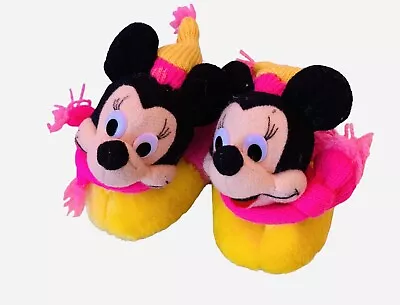 Vintage Disney Minnie Mouse Slippers Baby Toddler Shoes Mickey Mouse Size 1-2 • $17.99