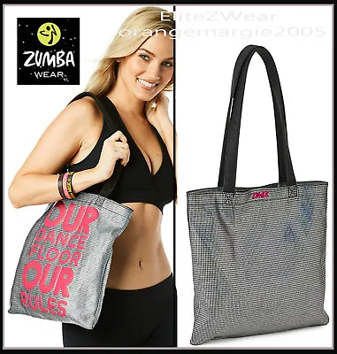 $44.50 • Buy Zumba Tote BAG Metallic Bling Zwag~Our Dance Floor Our Rules~Gym-Travel-DURABLE 