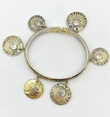 Whiting And Davis Bracelet Gold-tone Dangle Coin Jewelry Vintage • $35