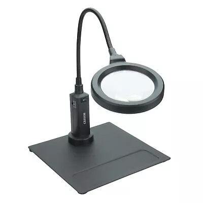 LED Lighted Magnifier/Magnetic Base 2x Power Gooseneck Flexible Carson MagniFlex • £115.99