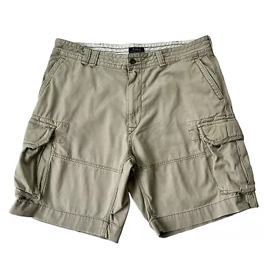 Polo Ralph Lauren Cargo Shorts Beige Mens 38W 10L Heavy Cotton Zip Fly • £29.99