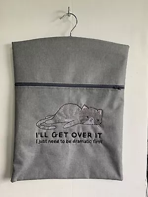 Hand Made Waterproof Peg/Hanging Storage Bag Zipped 12½x16” LG / Dramatic Cat SG • £6.95