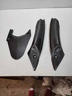 2012 09-12 Triumph  675 Pair Inner Dash Fairing Trim Carbon Hugger Fiber Side • $69