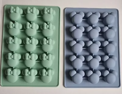 2 Mold Set Disney Minnie Mickey Silicone Mold Resin Art Wax Melts Chocolate Nr2 • £11.65