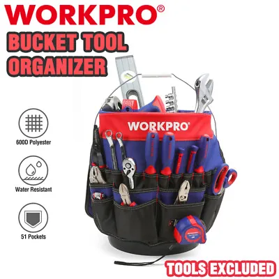 WORKPRO 5 Gallon Bucket Organizer Tote Bag Garden Tool Holder 51 Storage Pocket • $28.99