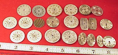 FANCY HAND PICKED 22 LOT Swiss Small 1920s-1930s DIALS PART REPAIR STEAMPUNK ART • $19.99