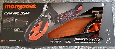 Mongoose Force 4.0 Folding Scooter MaxGrip Orange & Black Heavy Duty NEW IN BOX • $50