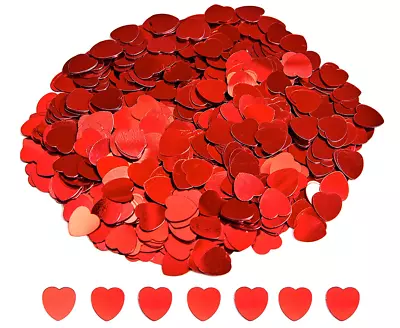 500 Pc Red Heart Shaped Table Confetti Love Valentines Anniversary Decor 20g • £2.99